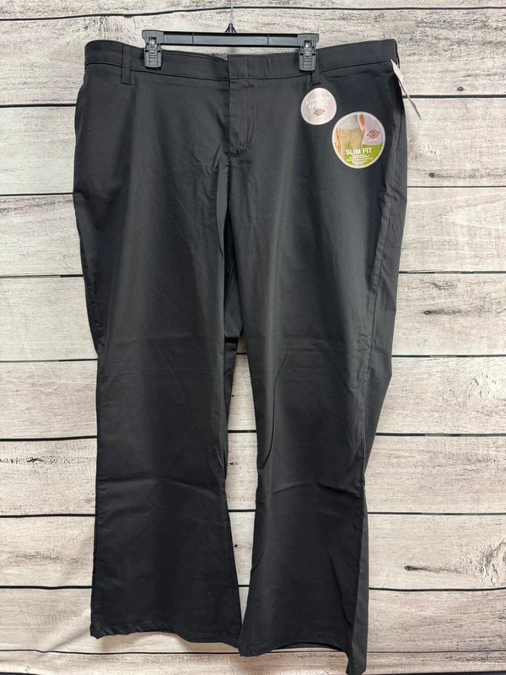 NWT Ladies Dickies Black Flex Twill Slim Fit Boot Cut Work Pants - Size 22R